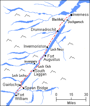 Karte des Great Glen Way